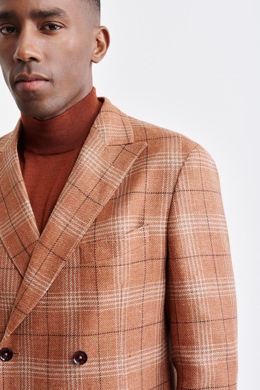 Medium Orange Wool & Linen Kenton Jacket Riviera Trend Image 3