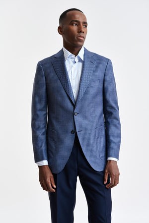 Mittelblaue 100% Wolljacke Soho Jazz