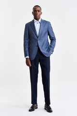 Mittelblaue 100% Wolljacke Soho Jazz