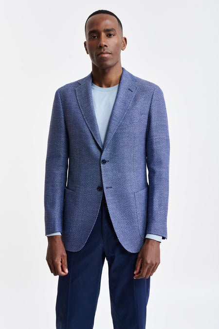 Blue Wool & Linen Kenton Jacket Jazz Image 1