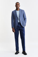 Blue Wool & Linen Kenton Jacket Jazz