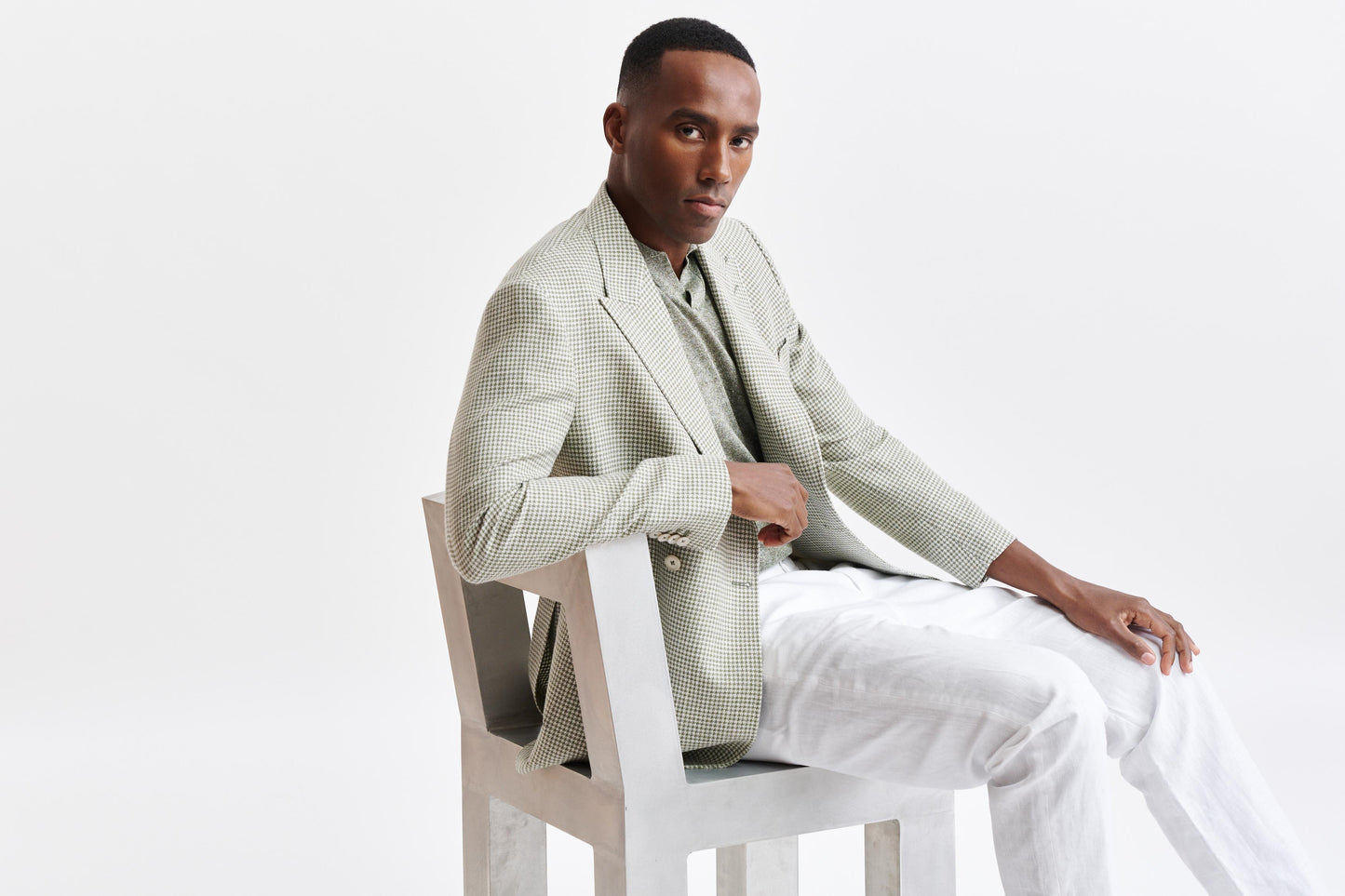 Chaqueta Verde Claro De Lana Y Algodón Soho Riviera Trend