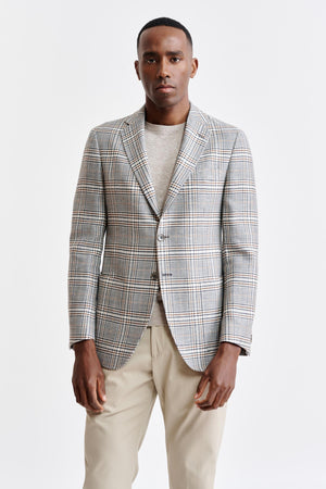 Hellgraue Kenton-Jacke aus Wolle und Leinen Riviera Trend