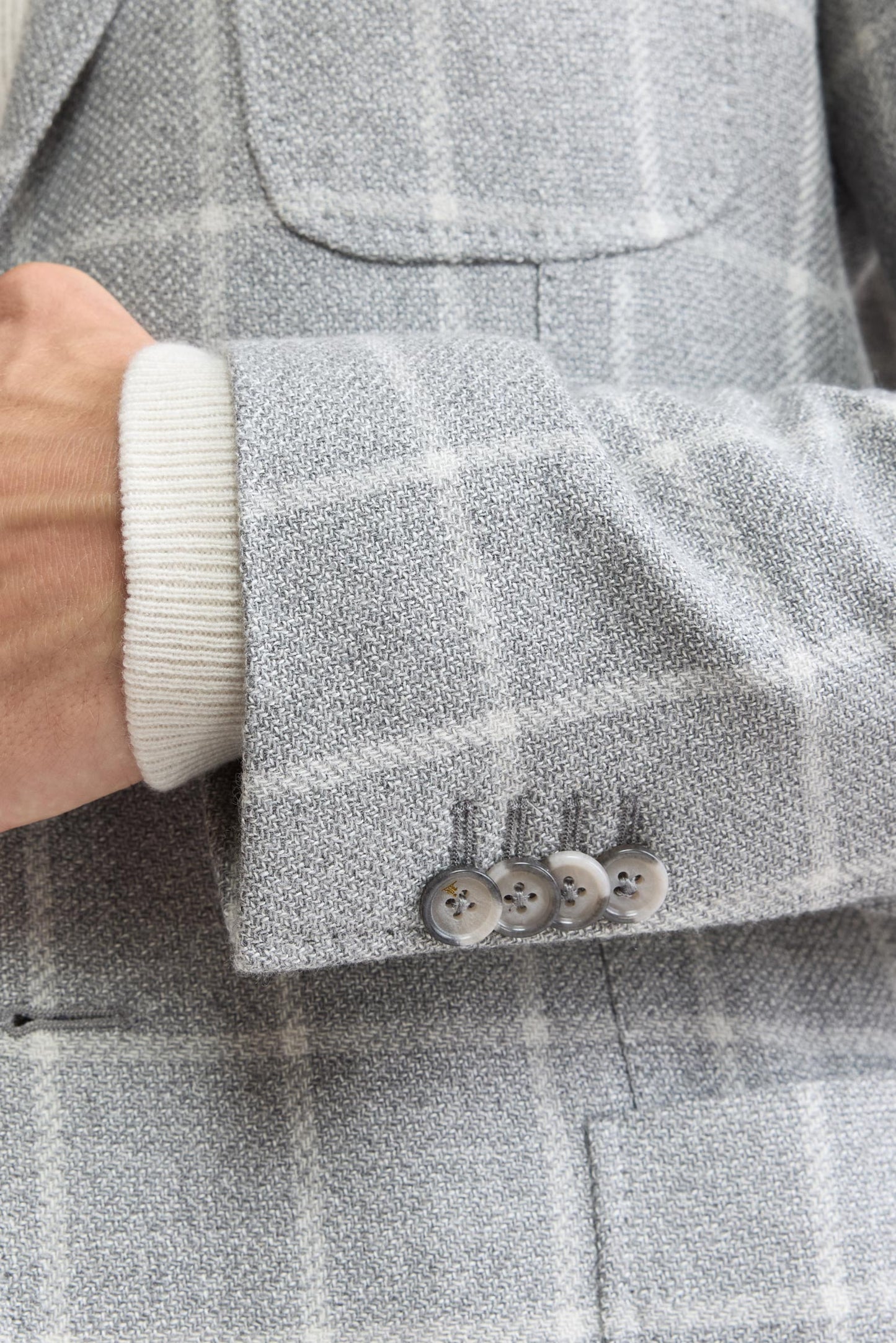 Light Grey Wool & Silk Kenton Light Jacket Mistral