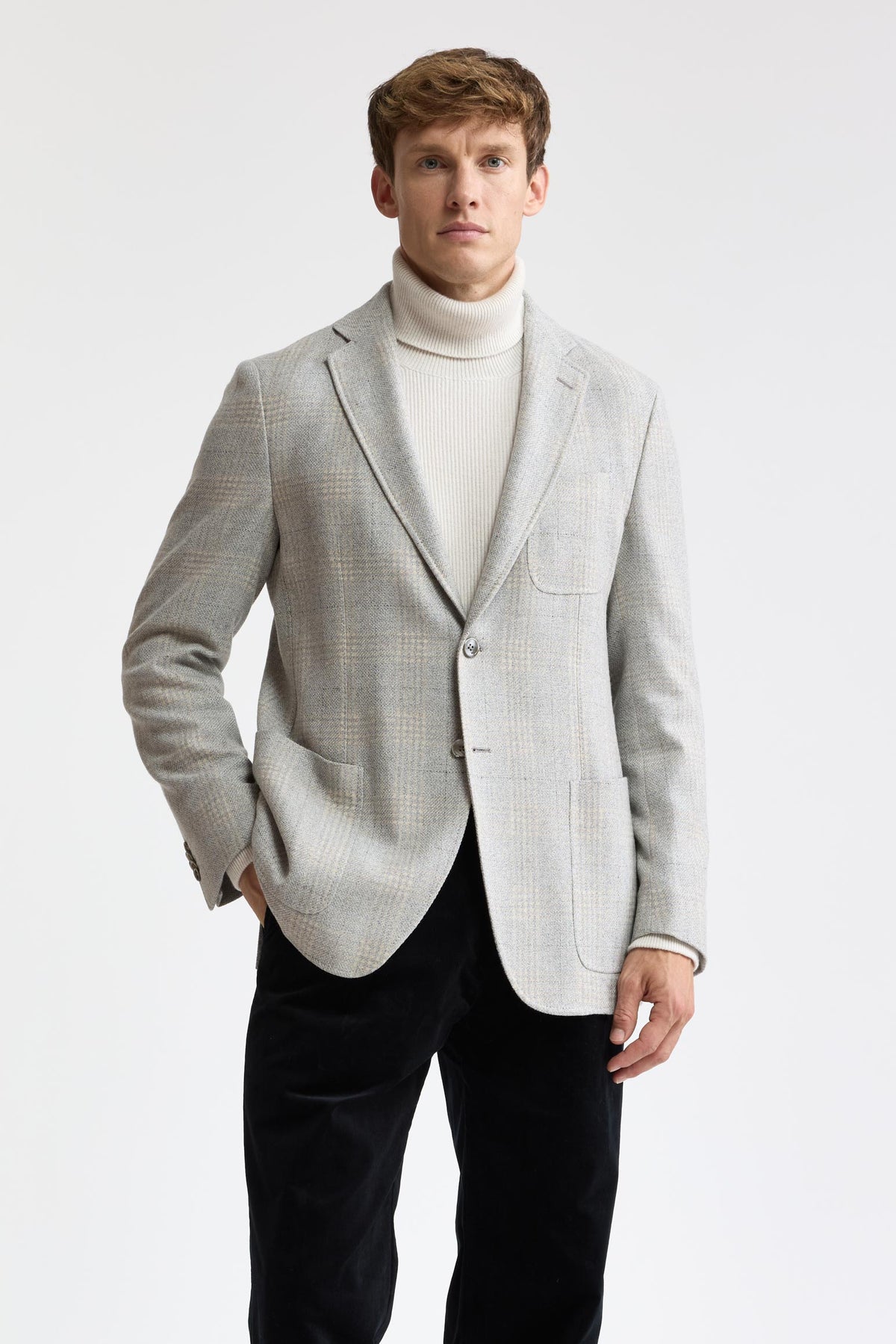 Light Grey Wool & Cotton Kenton Light Jacket Mistral