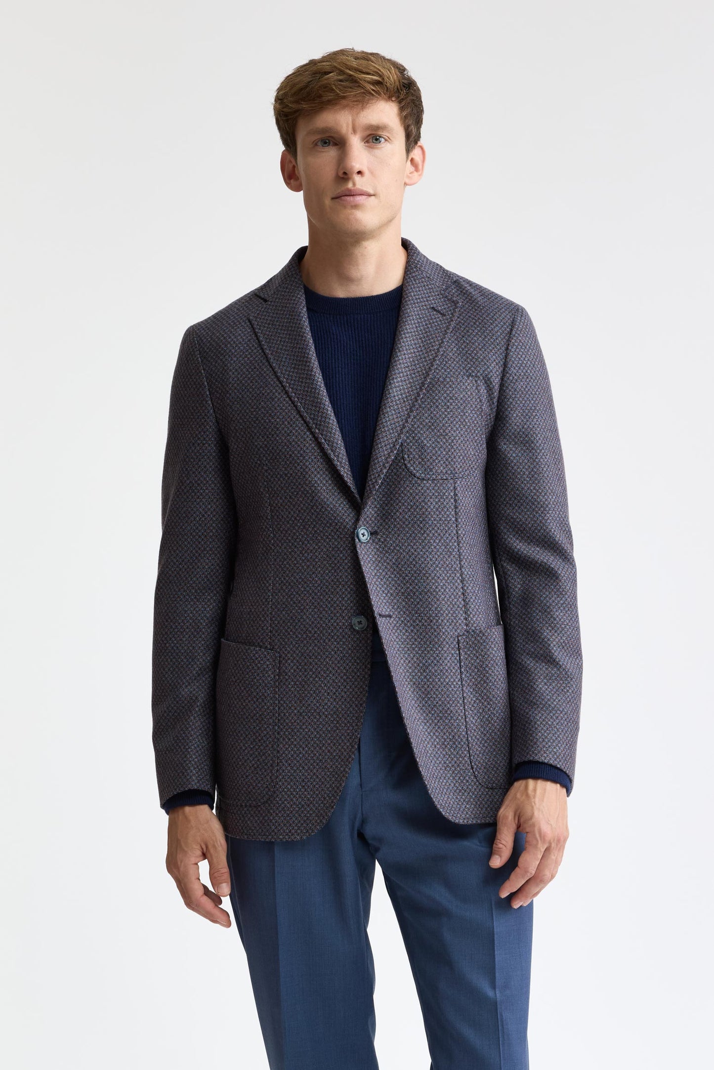 Dark Blue Wool & Cashmere Kenton Light Jacket Mistral
