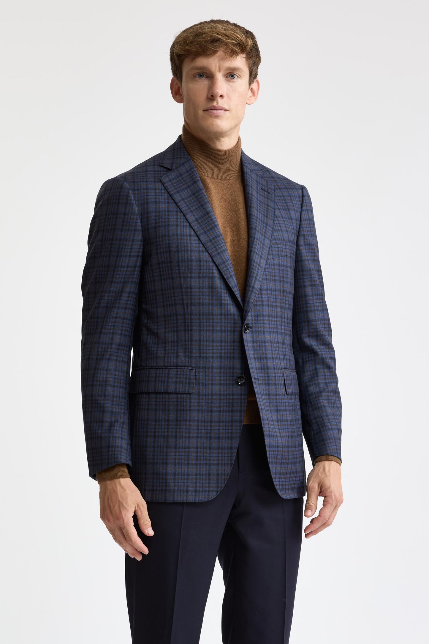 Dark Blue 100% Wool Super 130's Soho Jacket Cascade