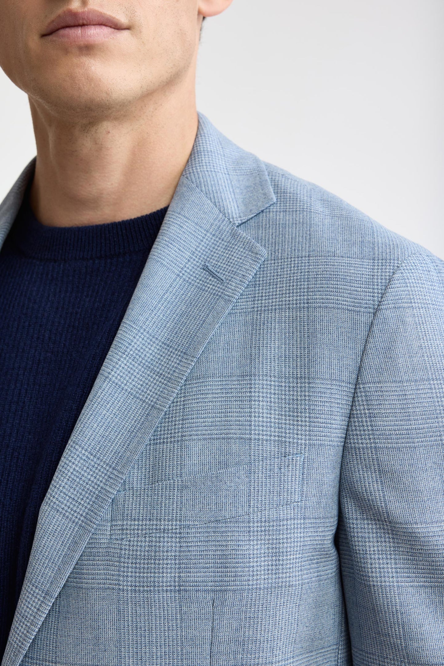 Hellblau, 100 % Wolle, Kenton-Jacke „Freestyle“