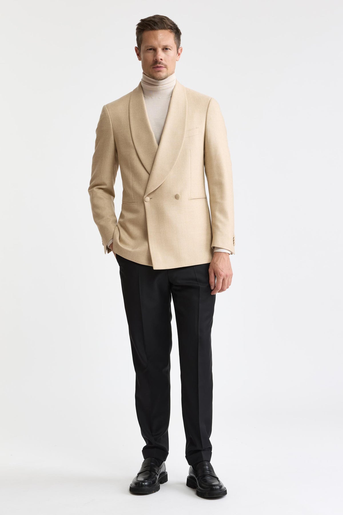 Hellbeige 100 % Wolle Soho-Jacke Harmony