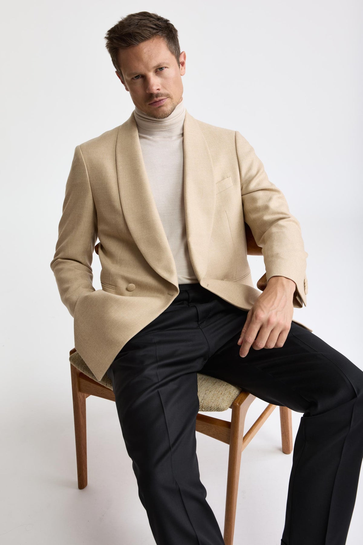 Hellbeige 100 % Wolle Soho-Jacke Harmony