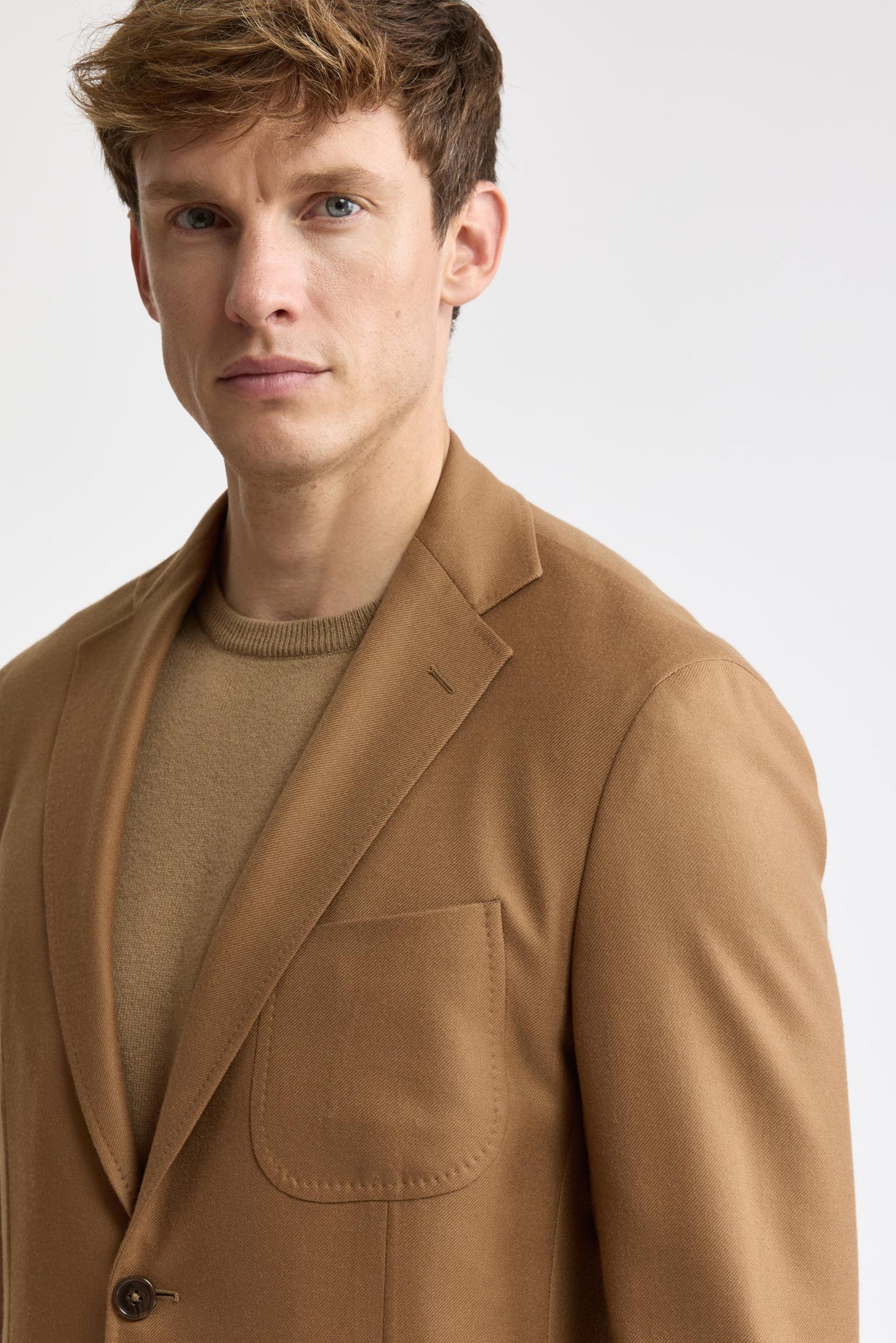 Light Brown 100% Cashmere Kenton Jacket Bliss