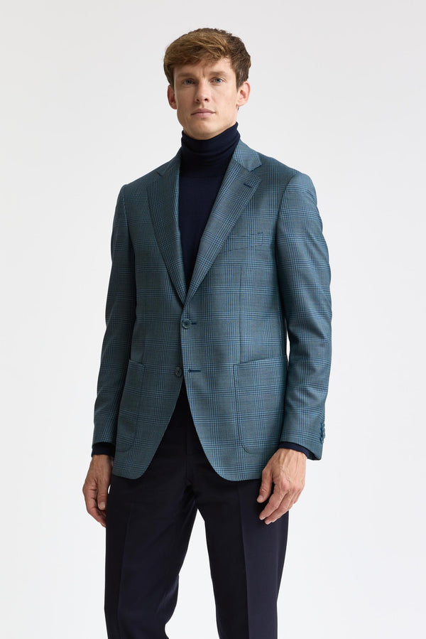Medium Green 100% Wool Super 130's Soho Jacket Cascade