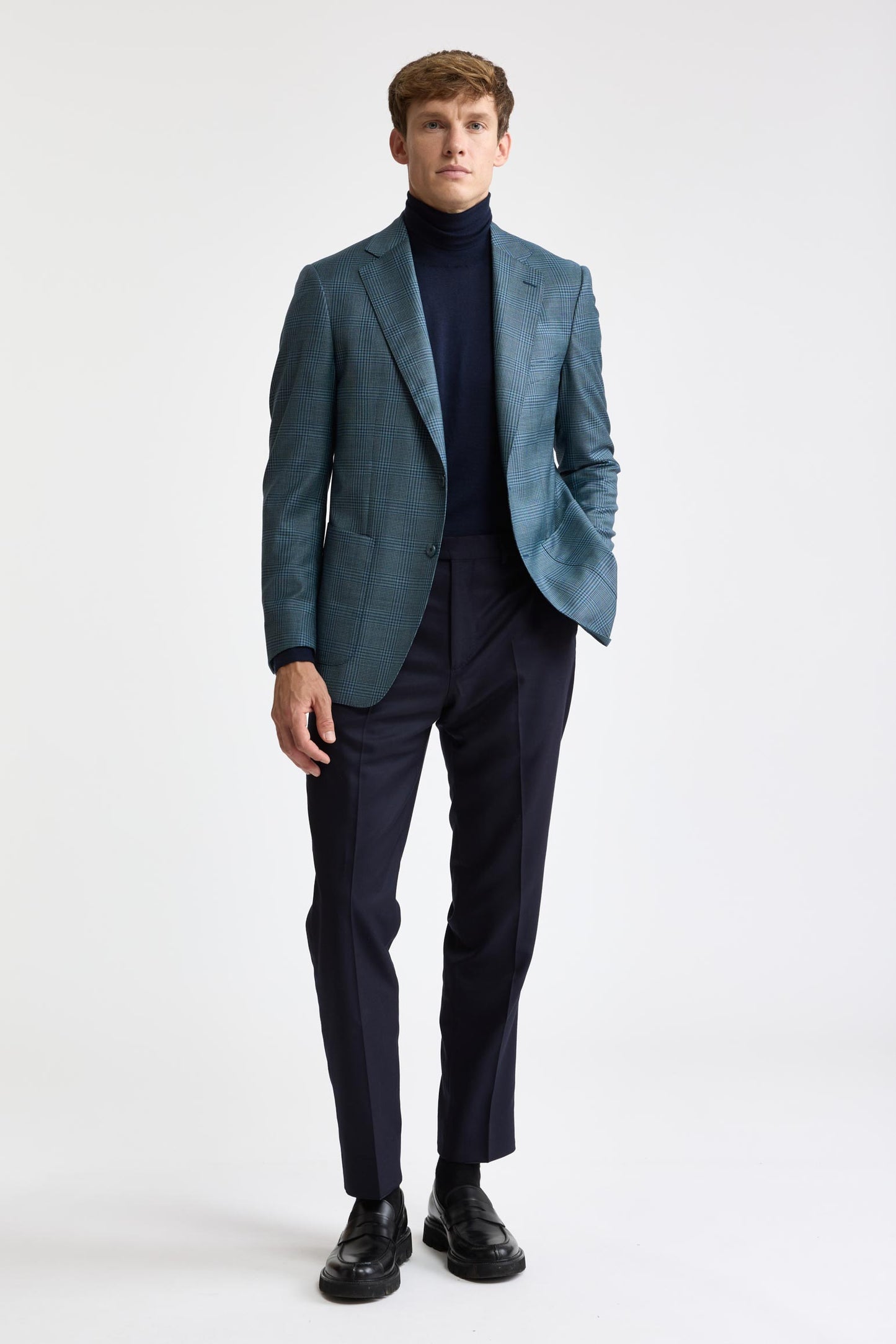 Medium Green 100% Wool Super 130's Soho Jacket Cascade