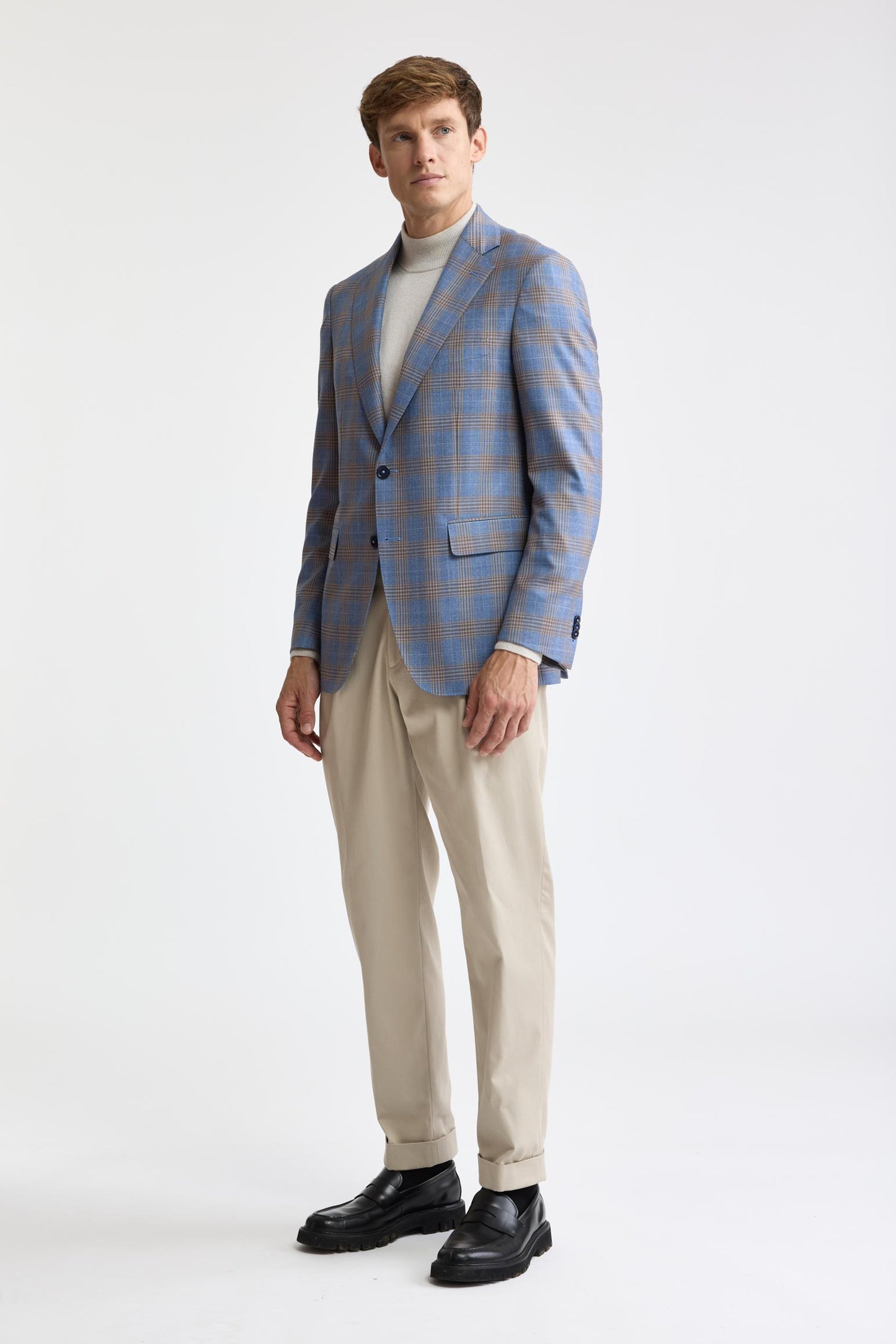 Light Blue 100% Wool Super 130's Soho Jacket Cascade
