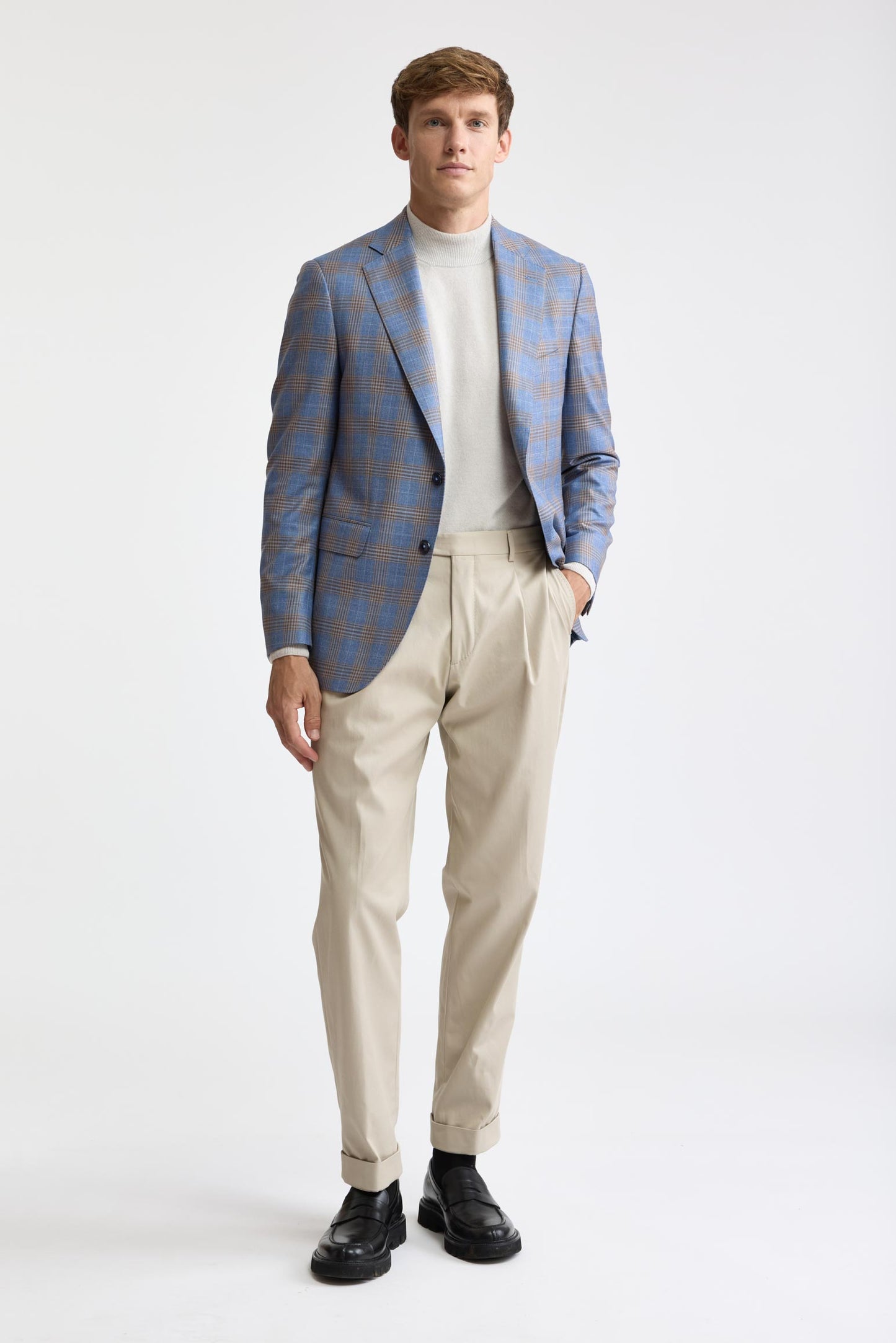 Light Blue 100% Wool Super 130's Soho Jacket Cascade