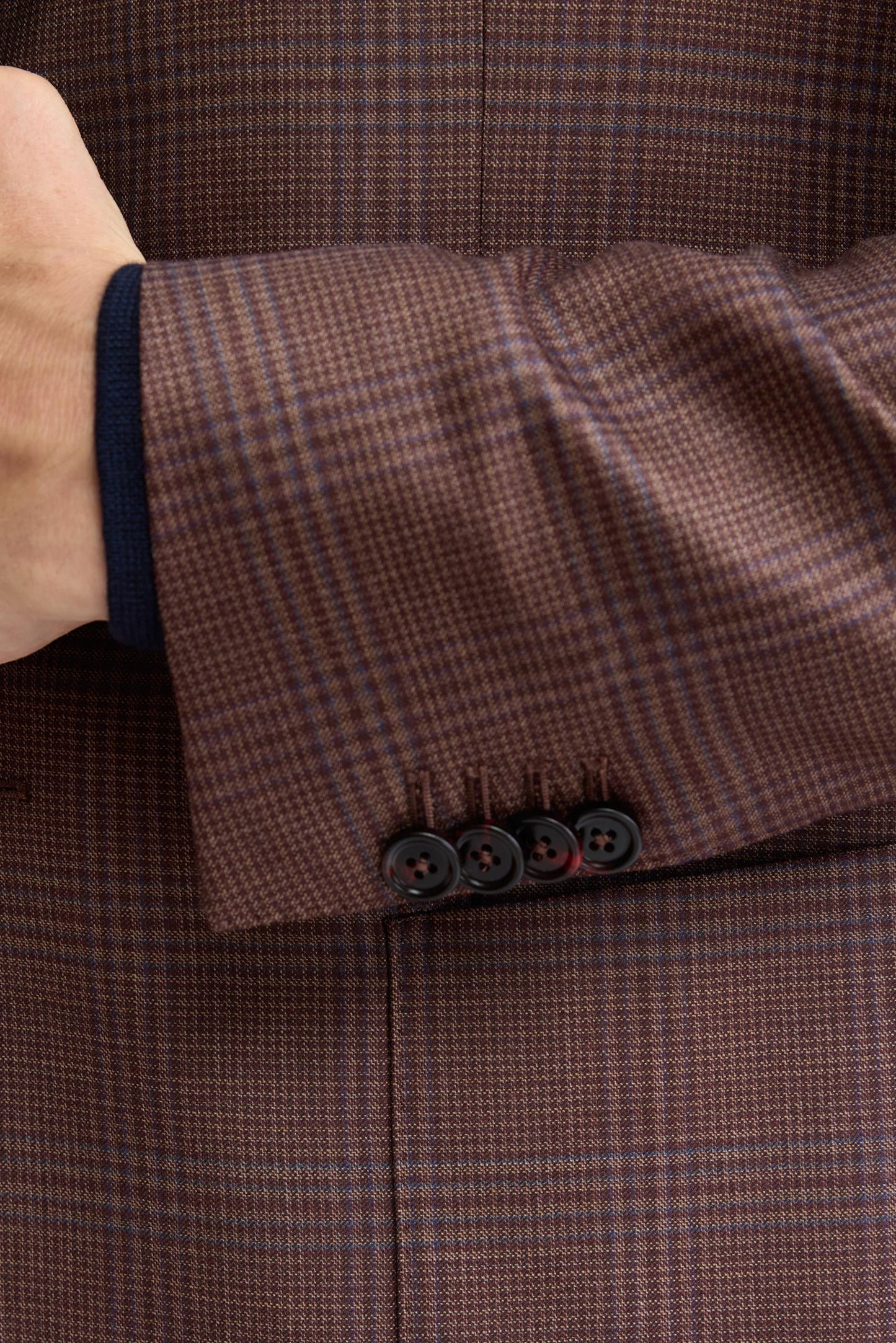 Medium Brown 100% Wool Super 130's Kenton Jacket Cascade