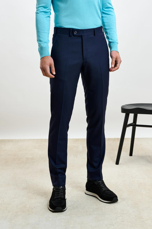 Scabal Londoner Jolge Stripe Blue Wool Pants – StudioSuits