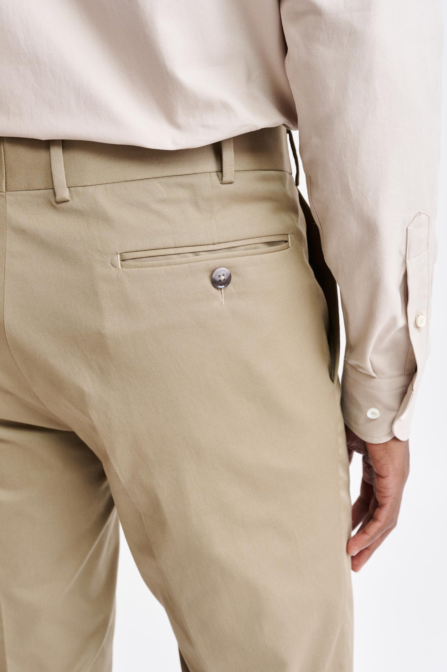 Pantalon Gibet Cachemire Coton Beige Foncé 