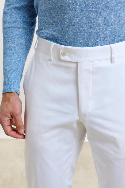 Gibbet Trouser Cashmere Cotton White - View 1