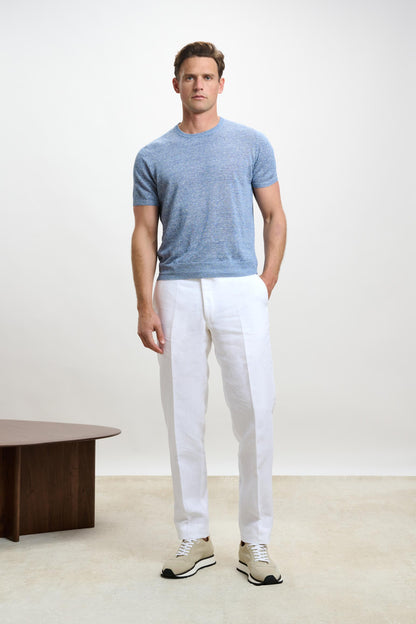 Farley Trouser Pure Linen White - View 5