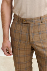 Farley Trouser Crossover Check Rust - View 2
