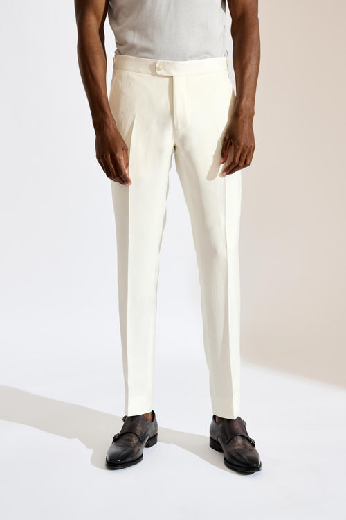 Farley Trouser Silk Festival White - View 1