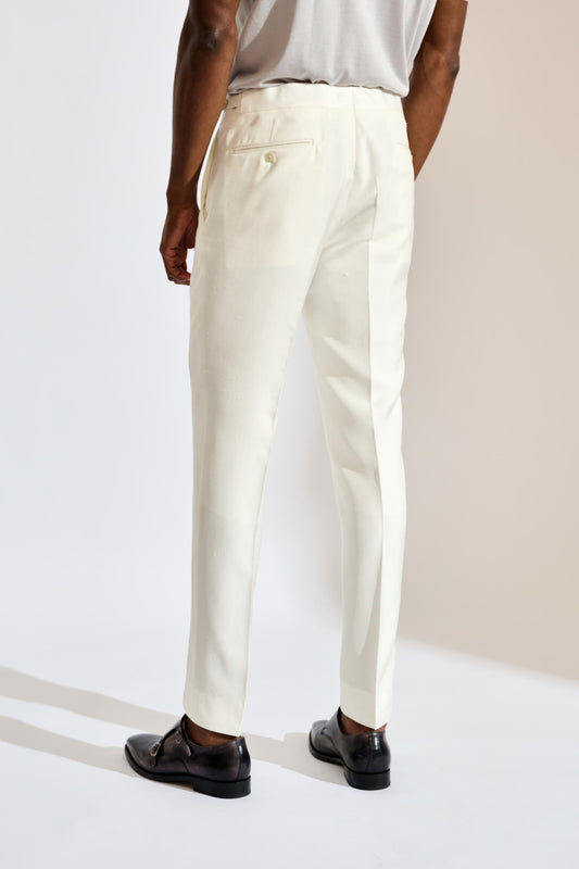 Farley Trouser Silk Festival White - View 2