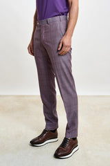 Farley Trouser Crossover Check Purple - View 2