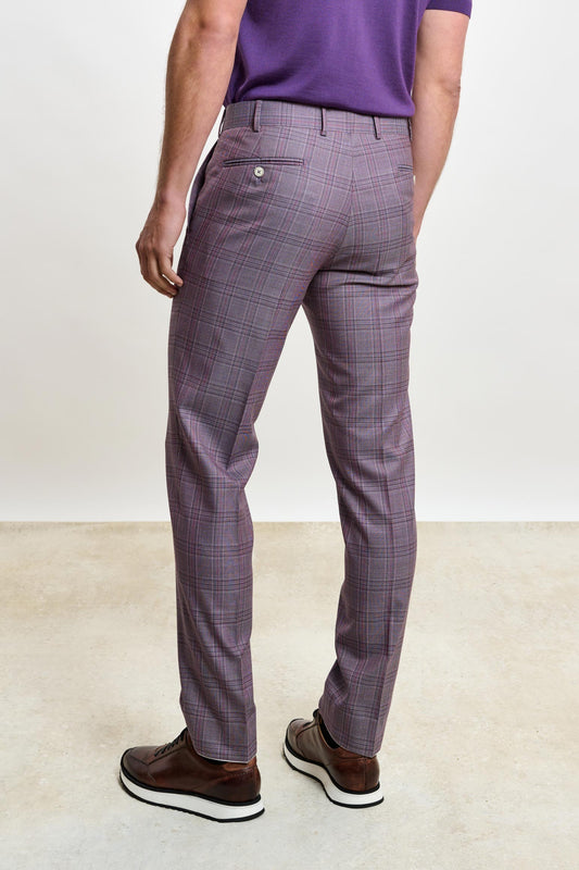 Farley Trouser Crossover Check Purple - View 3