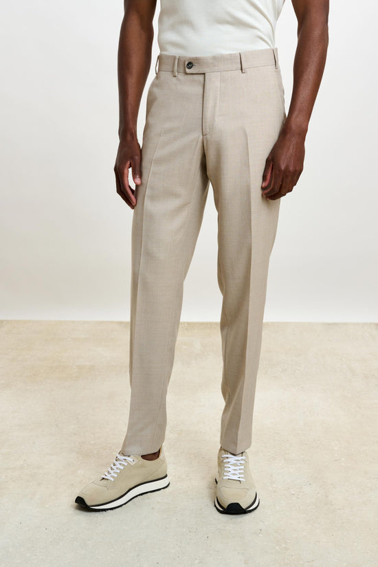 Farley Trouser Crossover Plain Beige - View 1
