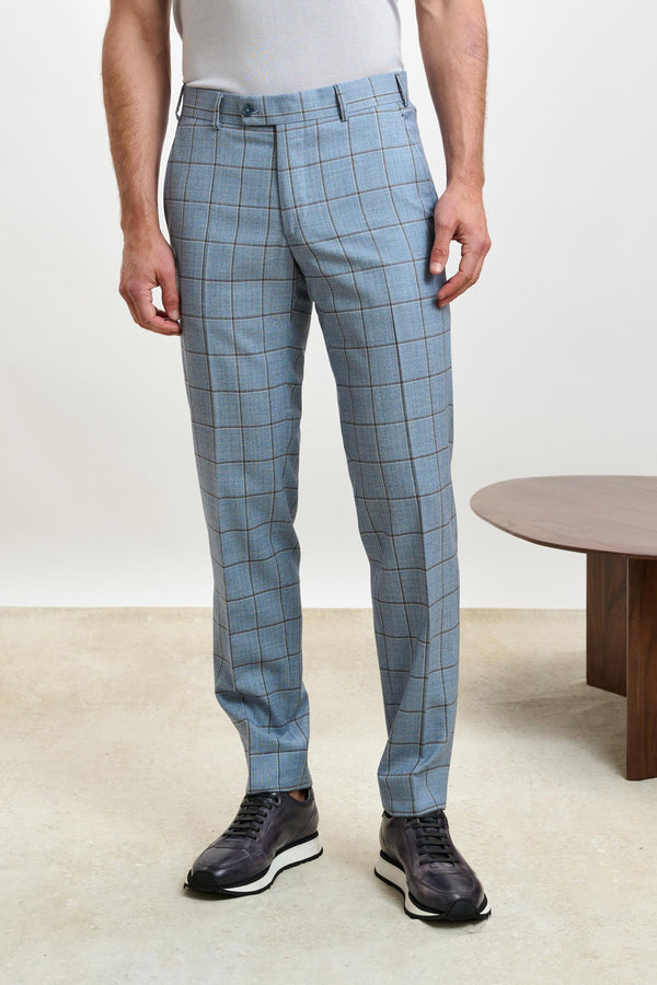 Farley Broek Geruit Lichtblauw Crossover