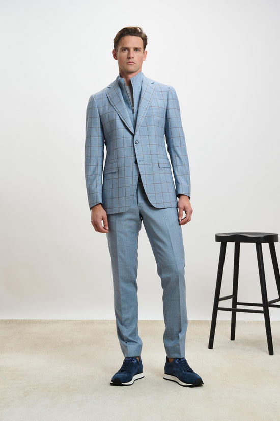 Farley Trouser Crossover Plain Light Blue - View 2