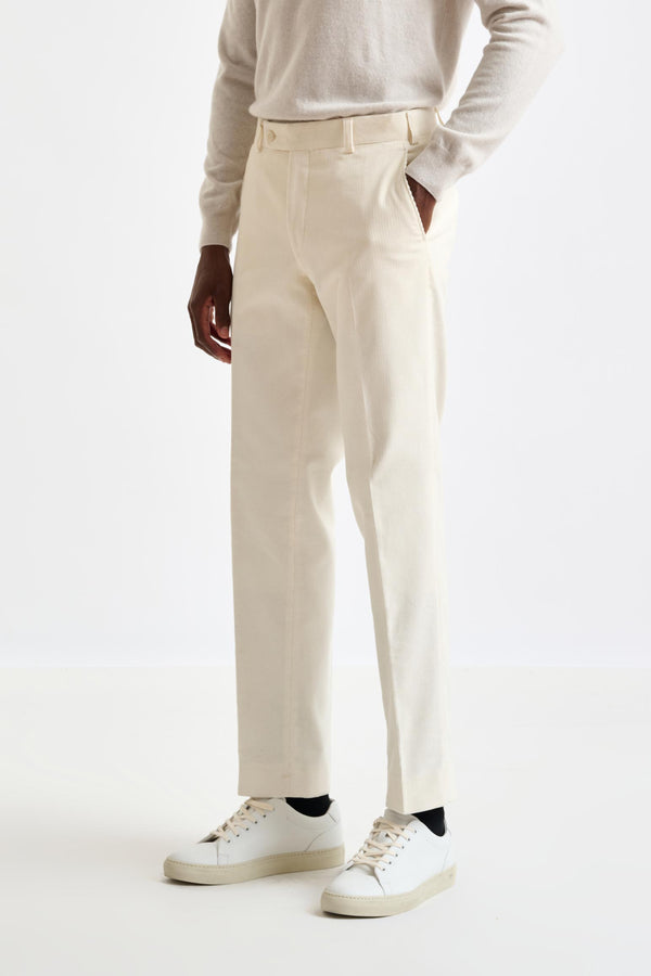 Gebroken Witte Katoenen Farley Broek Corduroy