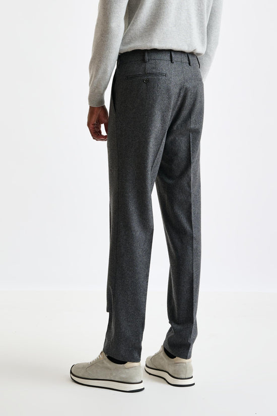 Light Grey Super 100's Wool Farley Trouser Flannel Saxony - View 4