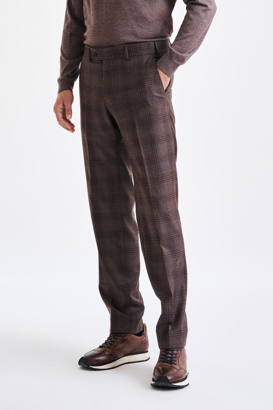 Brown Super 130's Wool Farley Trouser Hybrid - View 2