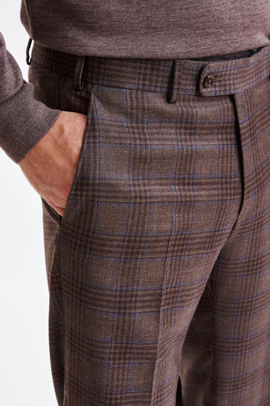 Brown Super 130's Wool Farley Trouser Hybrid - View 3