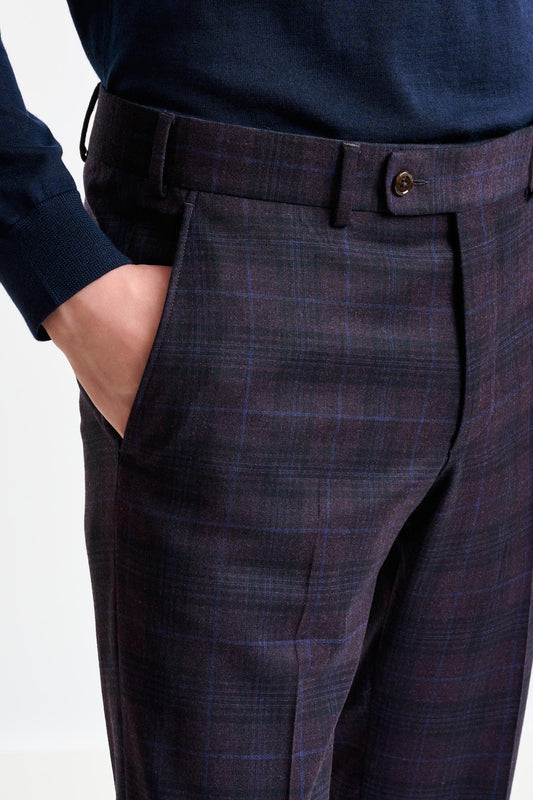 Purple Super 130's Wool Farley Trouser Hybrid - View 3