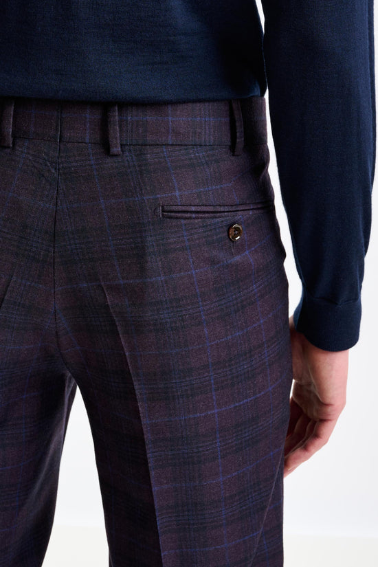 Purple Super 130's Wool Farley Trouser Hybrid - View 4
