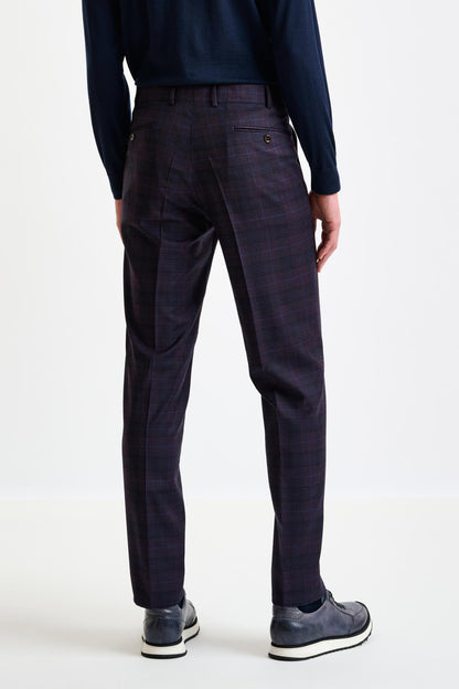 Purple Super 130's Wool Farley Trouser Hybrid - View 5