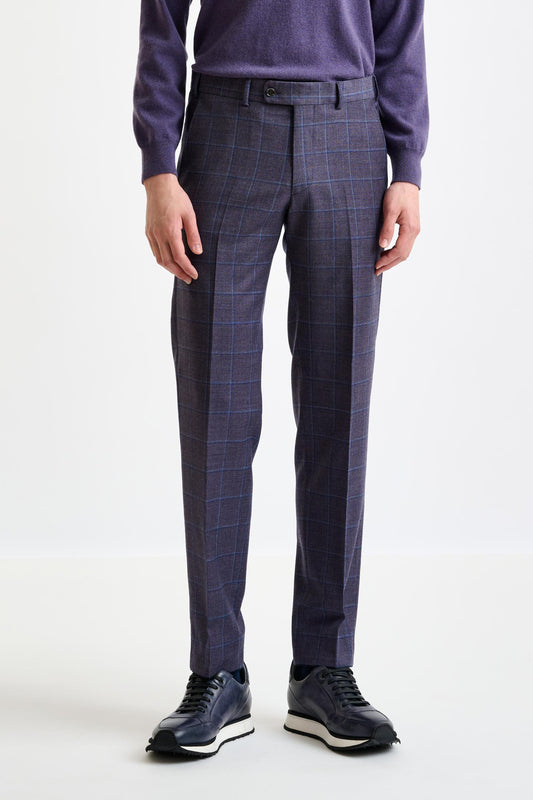 Light Purple Super 130's Wool Farley Trouser Hybrid - View 1