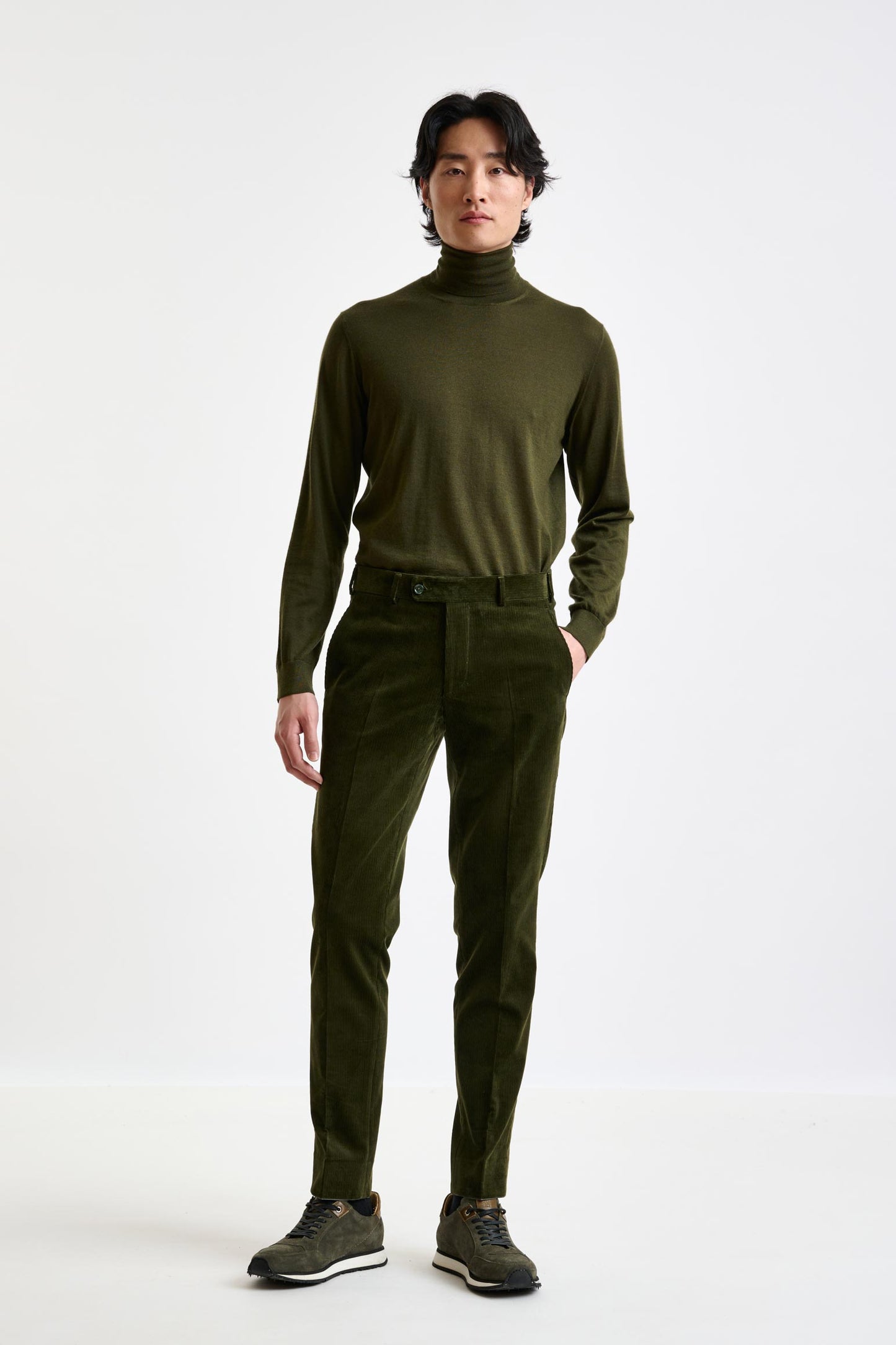 Green Cotton Gibbet Trouser Corduroy