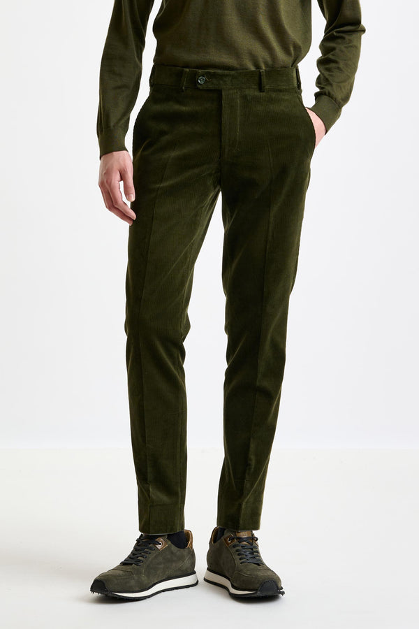 Grüne Baumwoll-Gibbet-Hose Corduroy