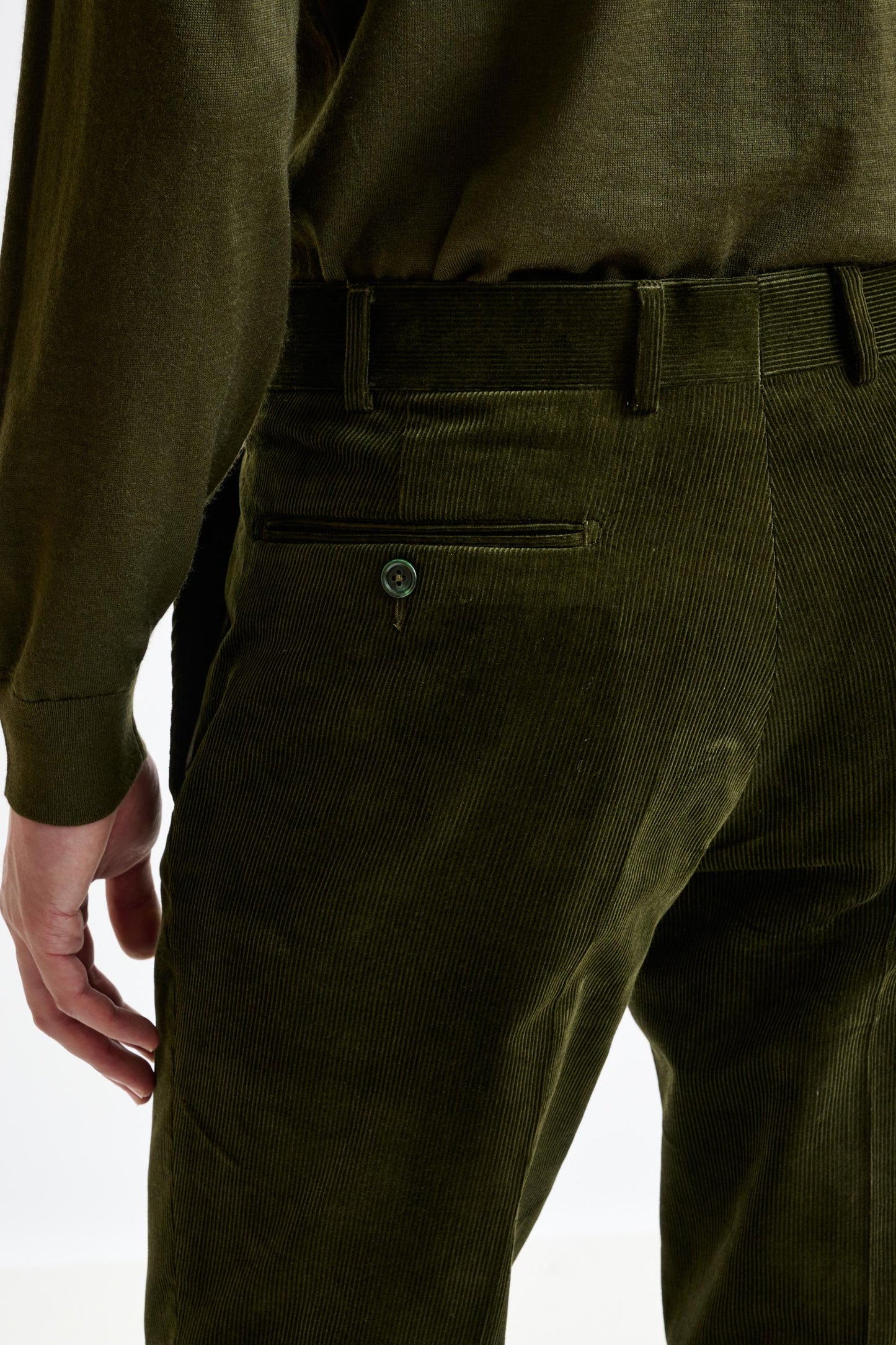 Green Cotton Gibbet Trouser Corduroy