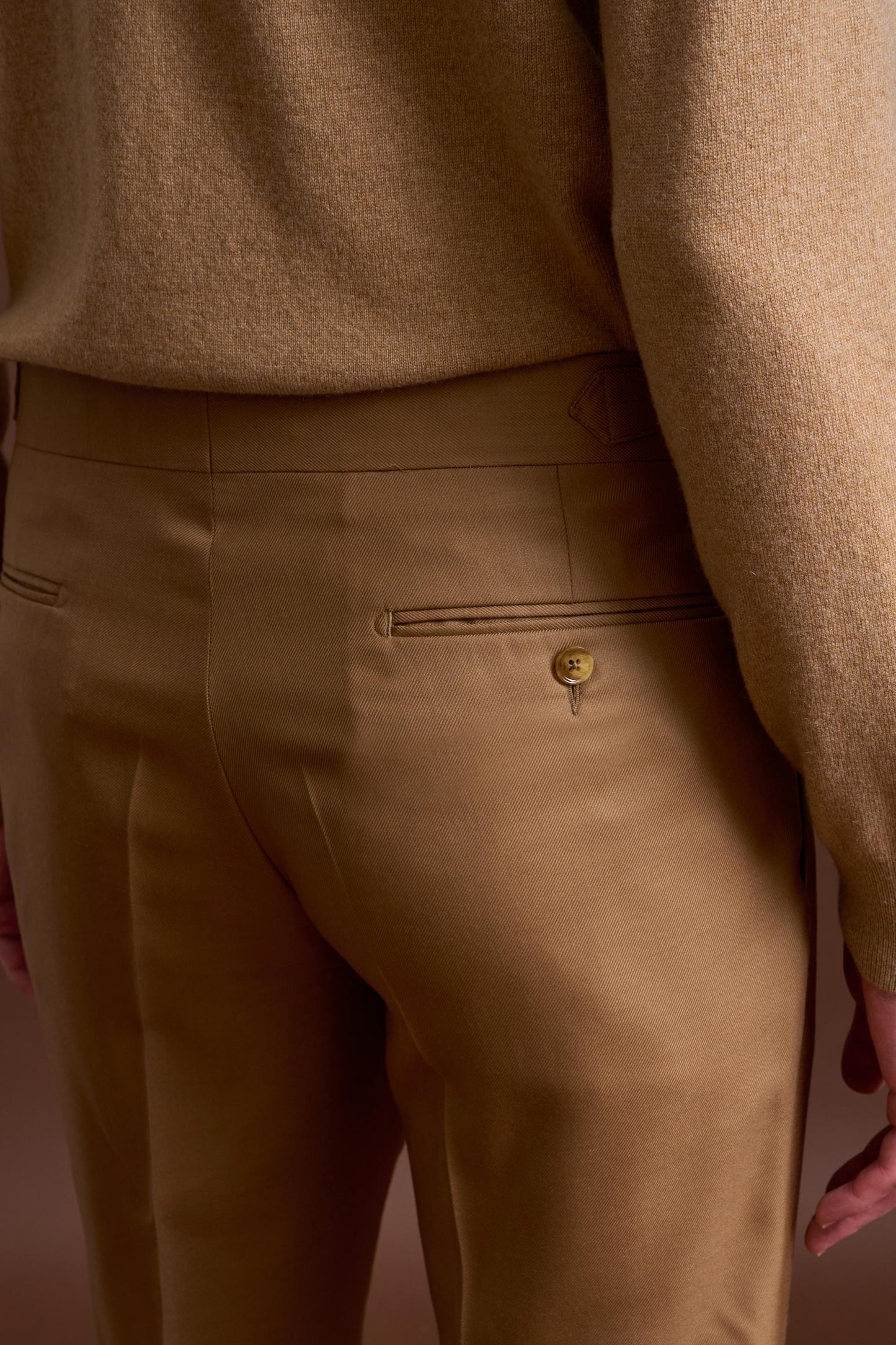 Brown 100% Cashmere Gibbet Trouser Golden Gate