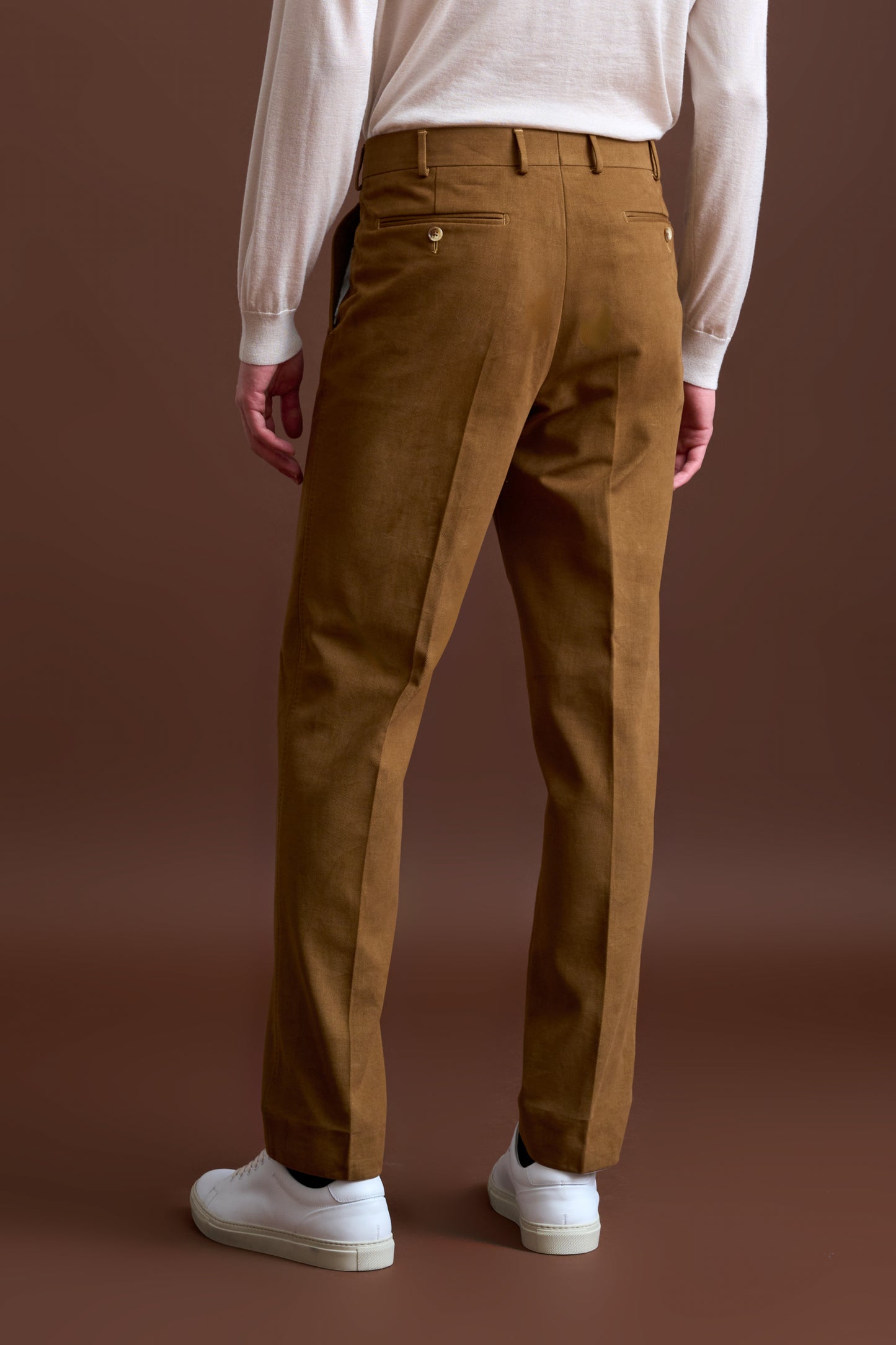 Pantalon Farley en coton et cachemire marron