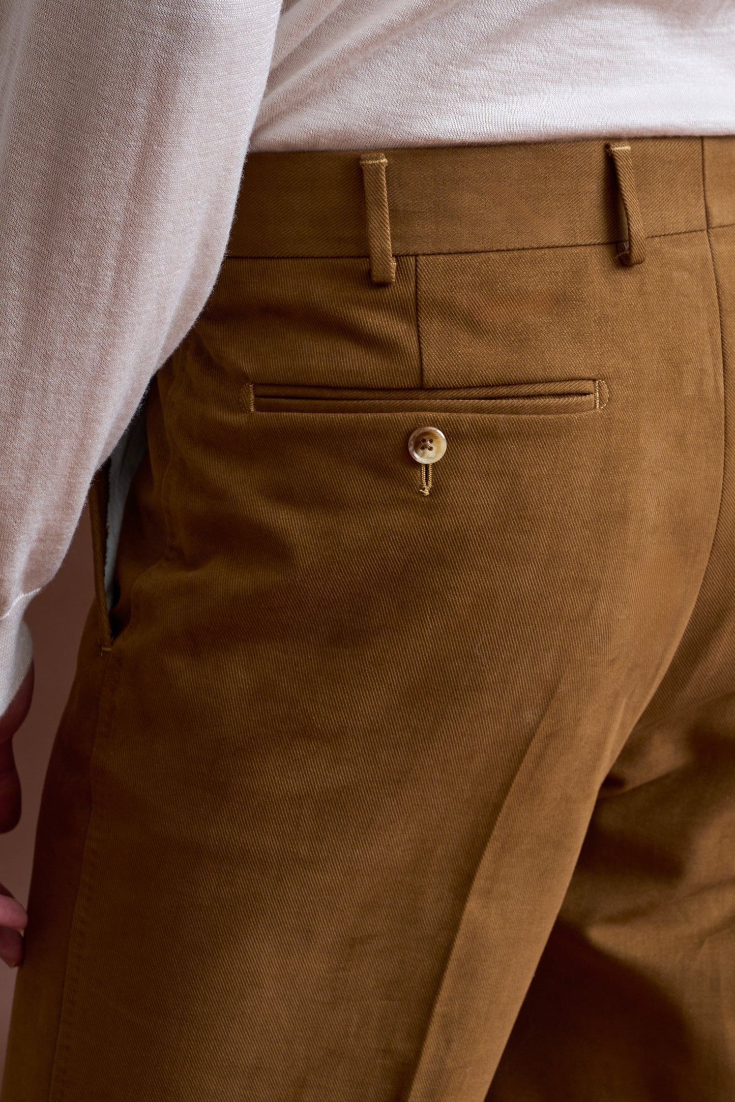 Pantalon Farley en coton et cachemire marron