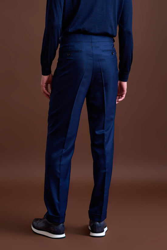 Blue 100% Cashmere Gibbet Trouser Golden Gate - View 4