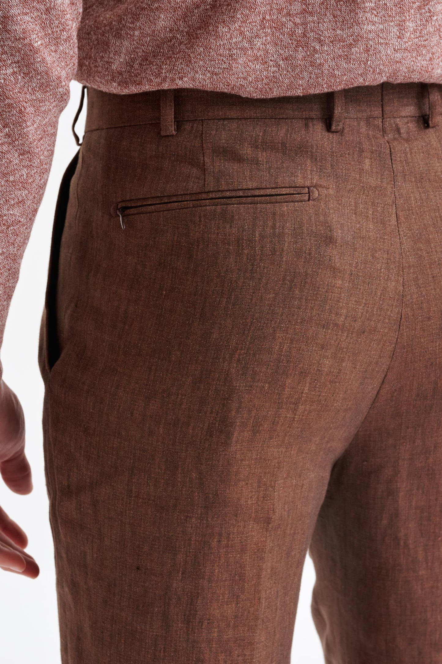 Brown Linen Farley Trousers Pure Linen