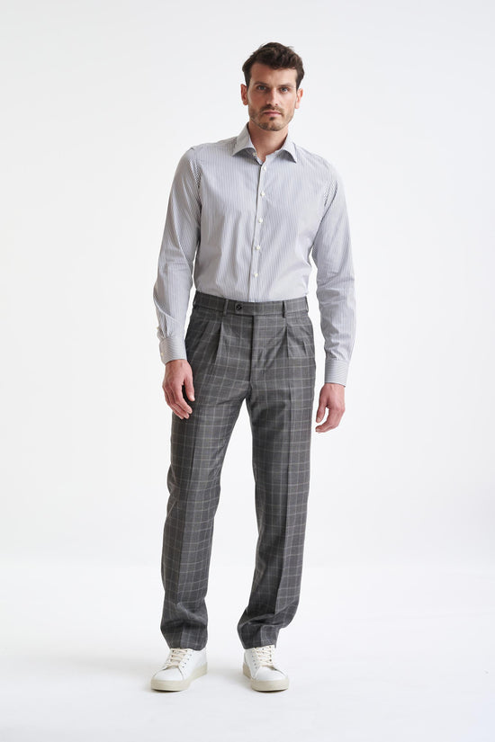 Mid Grey Super 100's Merino Wool Farley Trousers The Royal - View Two