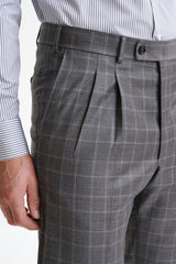 Mid Grey Super 100's Merino Wool Farley Trousers The Royal - View Three